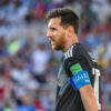 Capitão da equipe nacional de futebol da Argentina, Lionel Messi, durante a Copa do Mundo da FIFA 2018, partida Argentina x Islândia (1-1).