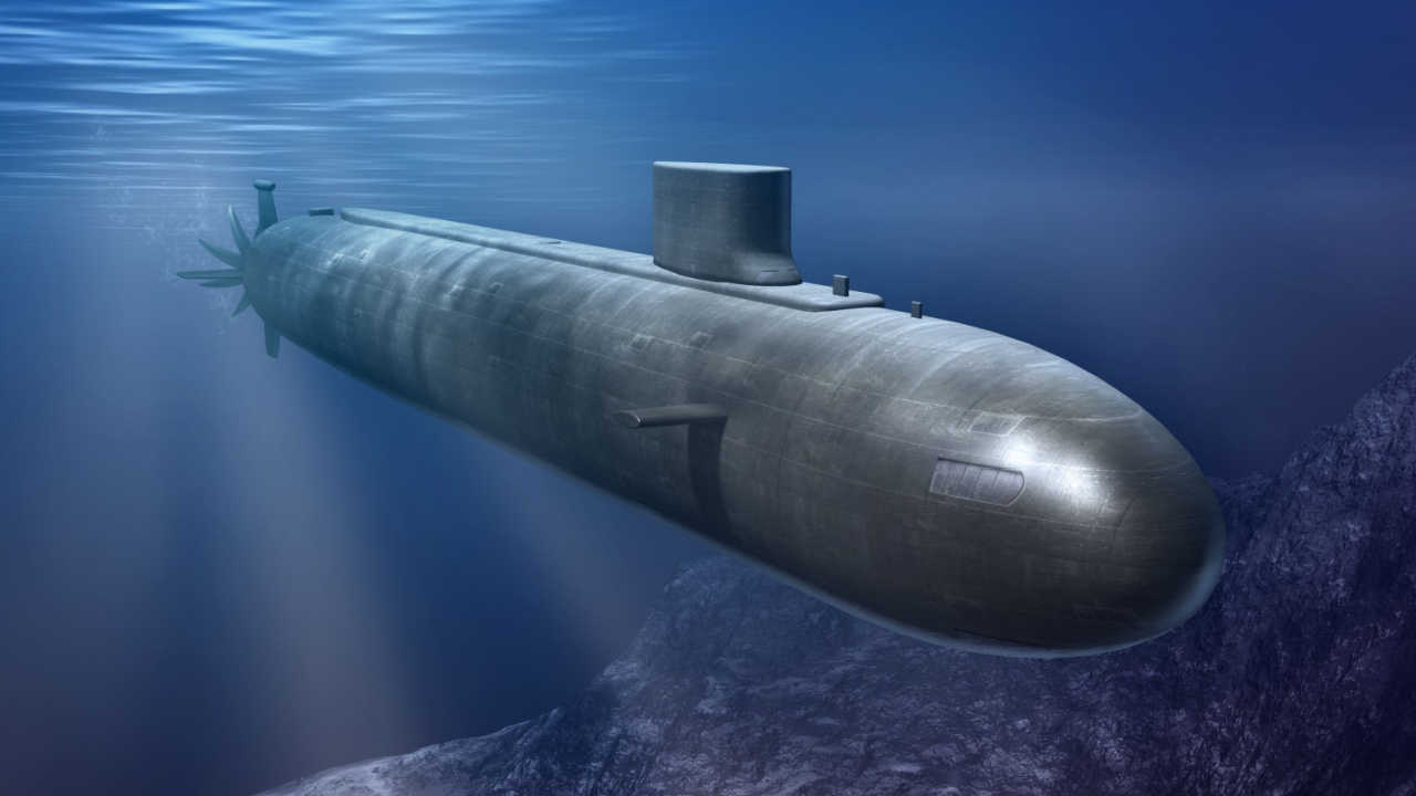 submarino imergido no mar