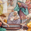 pintura representando as imagens de santa ana e são joaquim