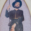 Imagem de São Roque, padroeiro da cidade, na porta de entrada da igreja matriz.