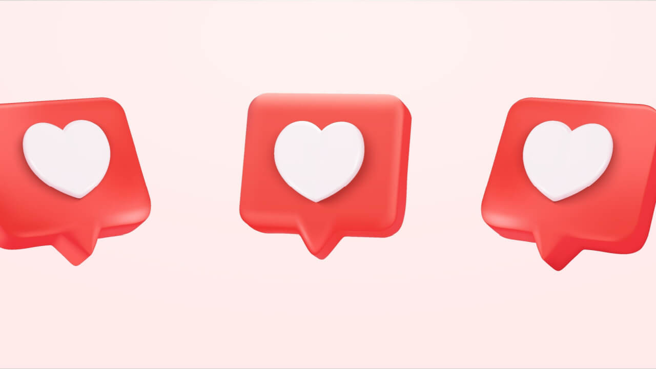 emojis de likes e corações